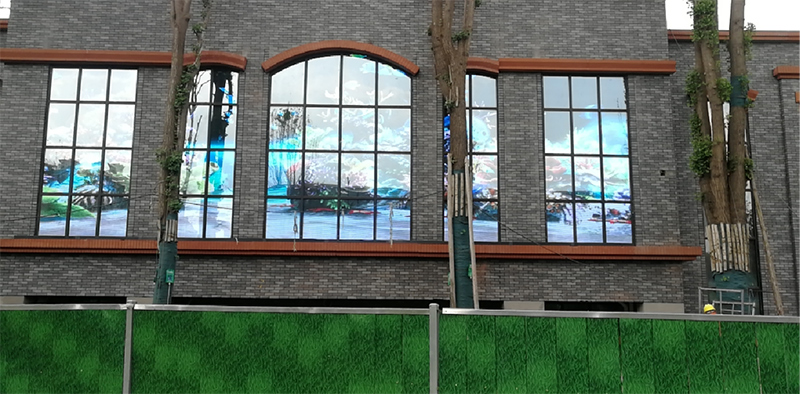 四川大学华西坝校区LED透显着示屏项目